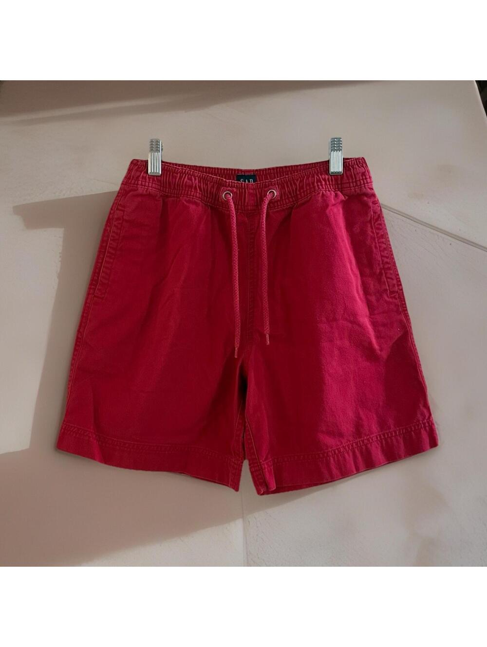 Vintage Gap Red Drawstring Shorts Youth Large Cotton Elastic Waist 90s